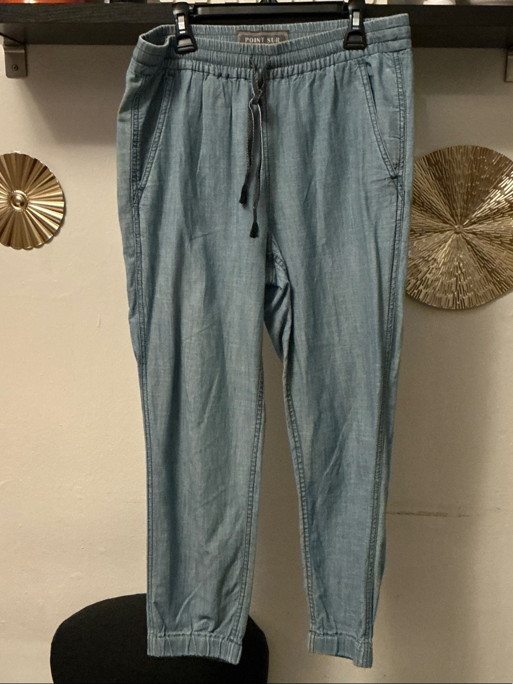 Point Sur Light Blue Relaxed Drawstring Jeans for woman size 2